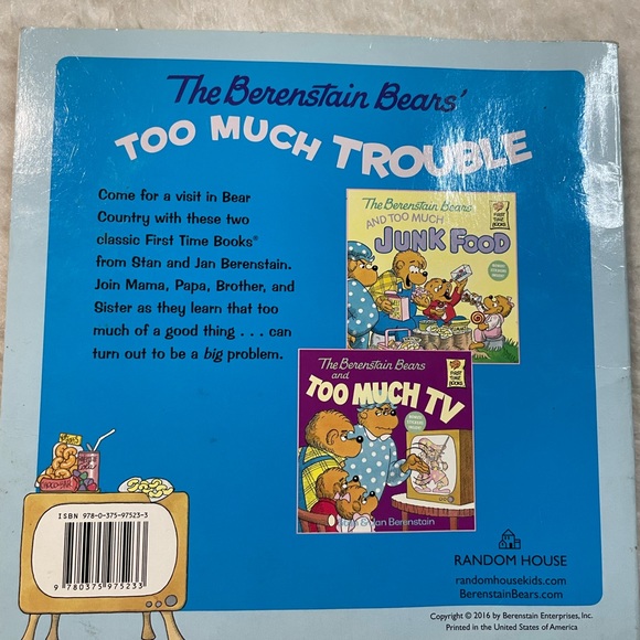 Berenstain Bears Too Much Trouble Book - Picture 8 of 8